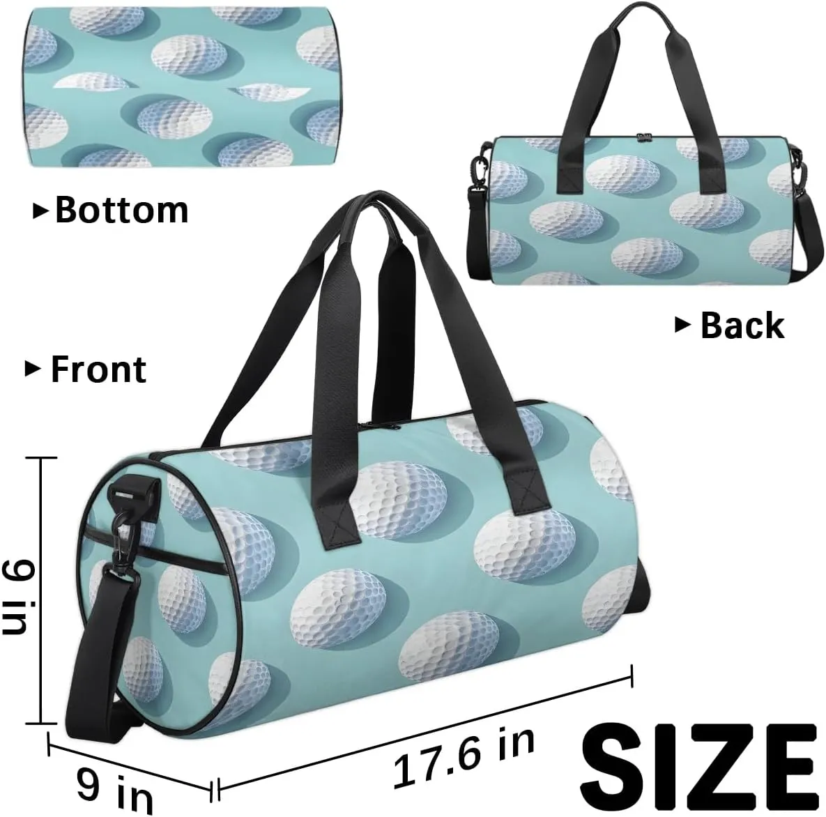 Gym Bags for Men Women Golf Balls Sports Duffel Bags Carry On Travel Duffle Bag with Detachable Adjustable Shoulder Strap Overnight Weekender Bag