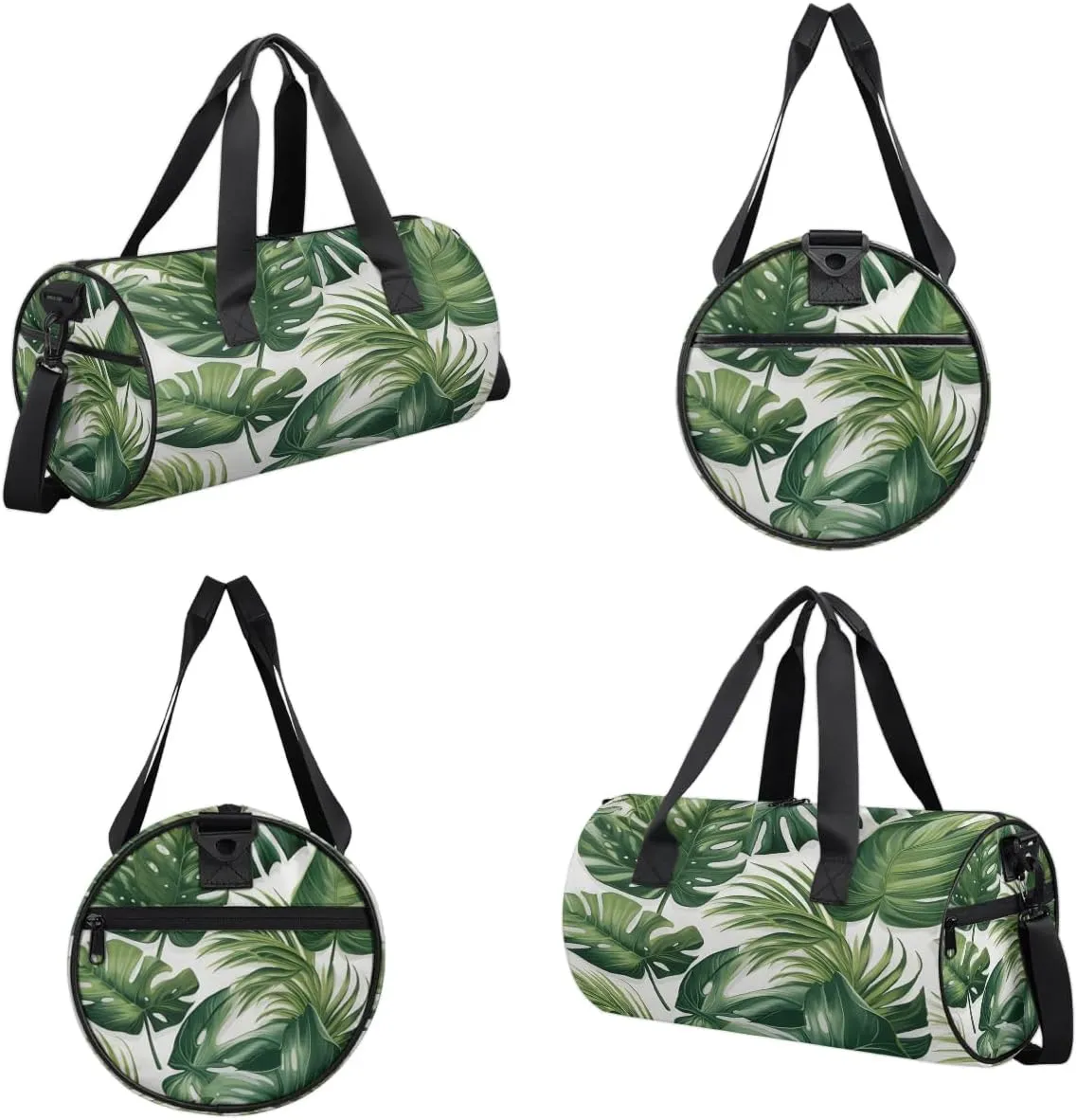 Gym Bags for Men Women Palm Leaves Sports Duffel Bags Carry On Travel Duffle Bag with Detachable Adjustable Shoulder Strap Overnight Weekender Bag