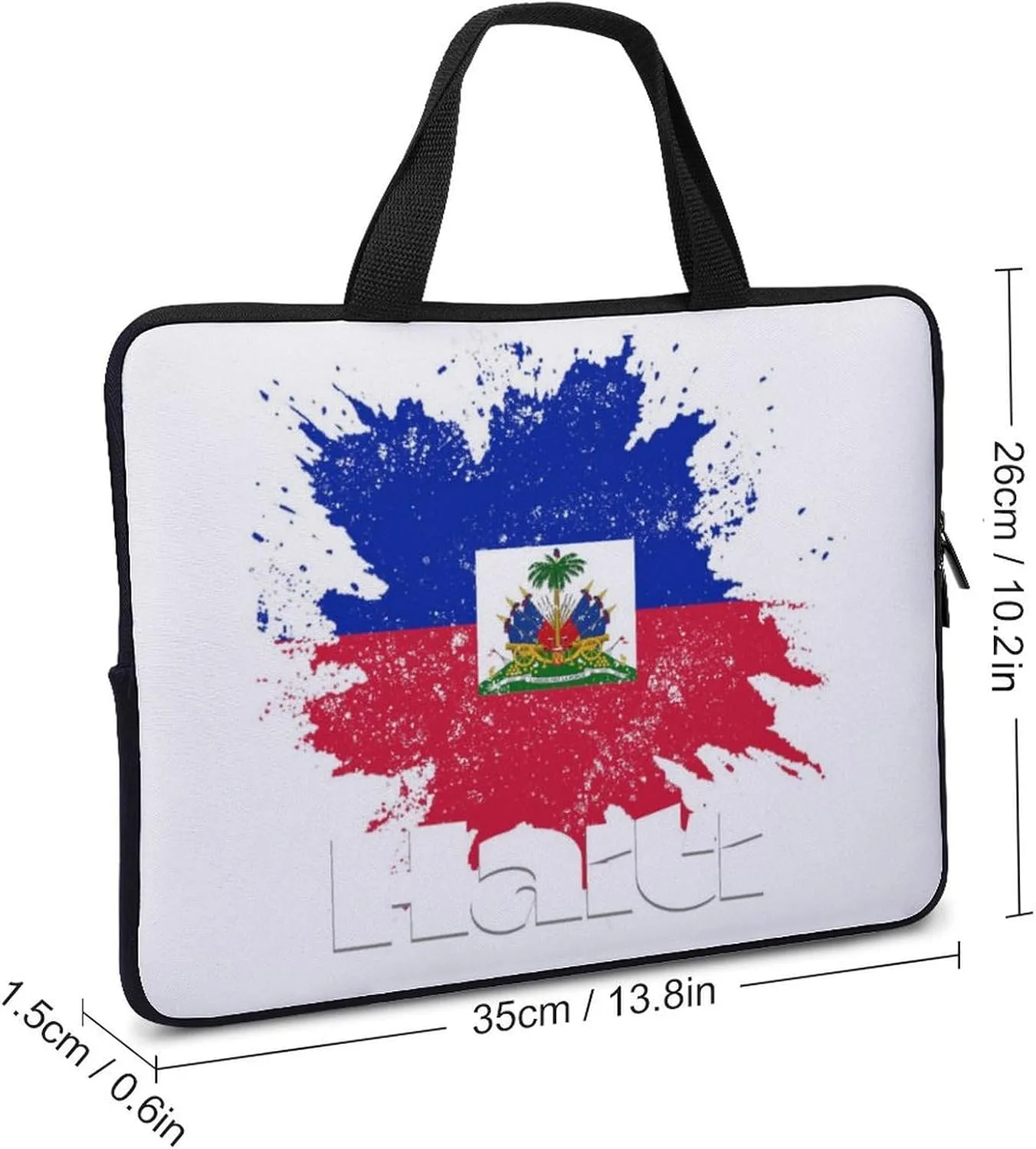 Haiti Flag Patriotic Laptop Bag Laptop Case Computer Messenger Bag with Adjustable Shoulder Strap