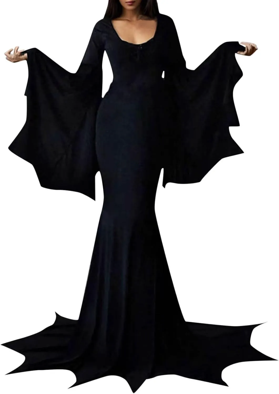 Halloween Sexy Dress for Women - Bat Wing Sleeves Vintage Gothic Goth Party Costume - Cosplay Animal Fancy Dress
