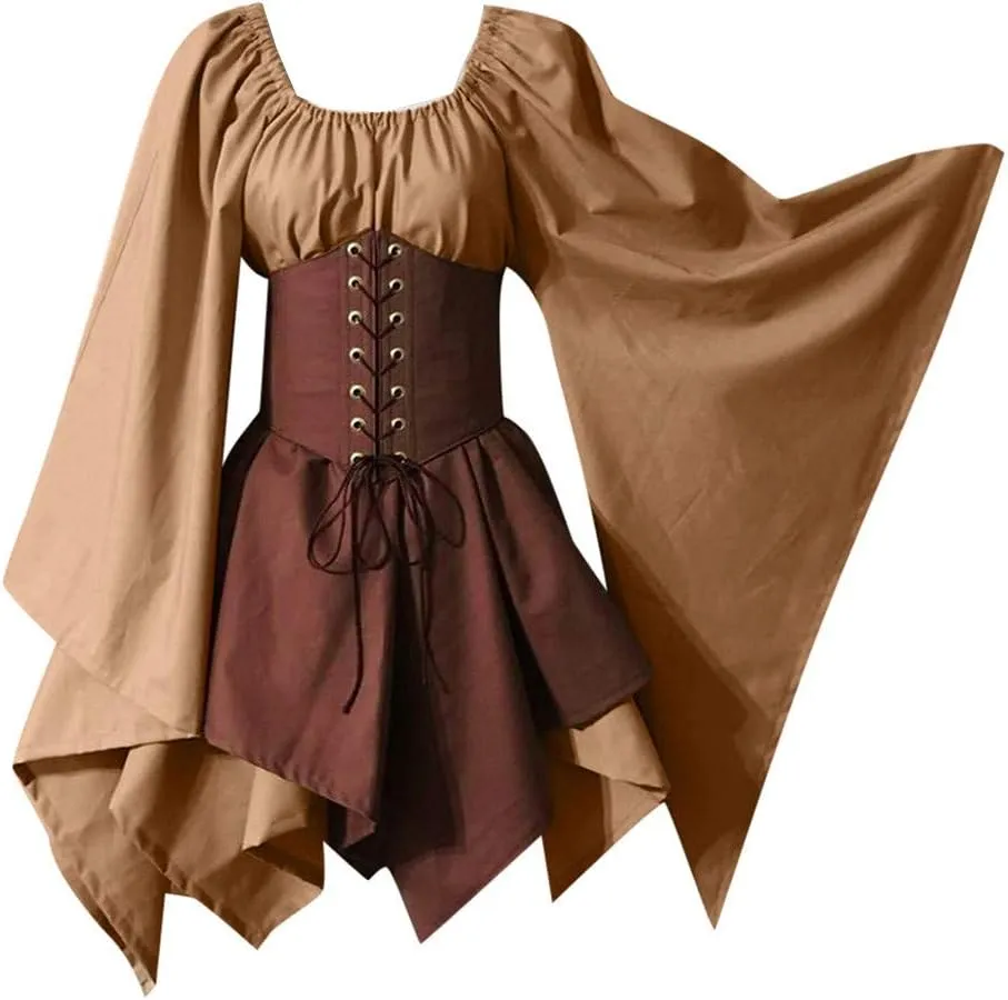 Halloween Sexy Dress for Women - Bat Wing Sleeves Vintage Gothic Goth Party Costume - Cosplay Animal Fancy Dress