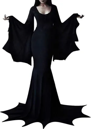 Halloween Sexy Dress for Women - Bat Wing Sleeves Vintage Gothic Goth Party Costume - Cosplay Animal Fancy Dress