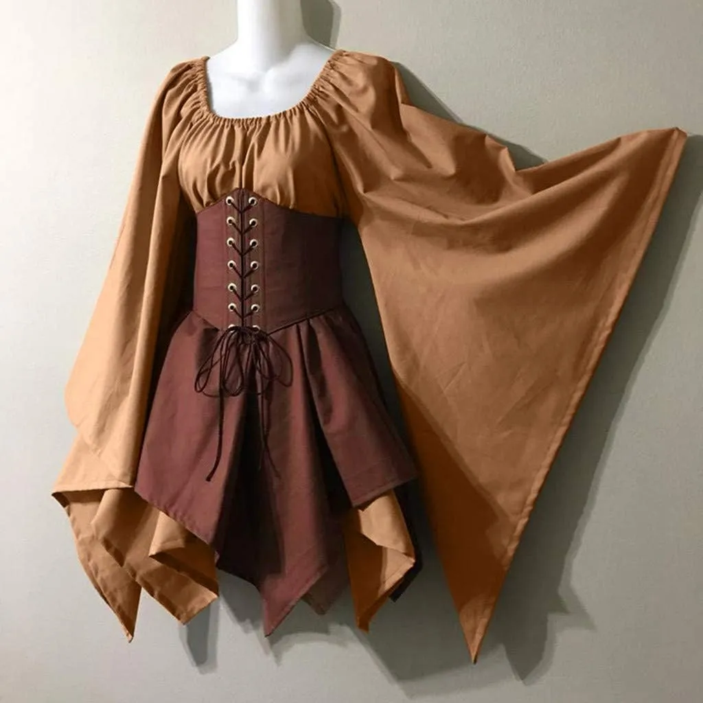 Halloween Sexy Dress for Women - Bat Wing Sleeves Vintage Gothic Goth Party Costume - Cosplay Animal Fancy Dress
