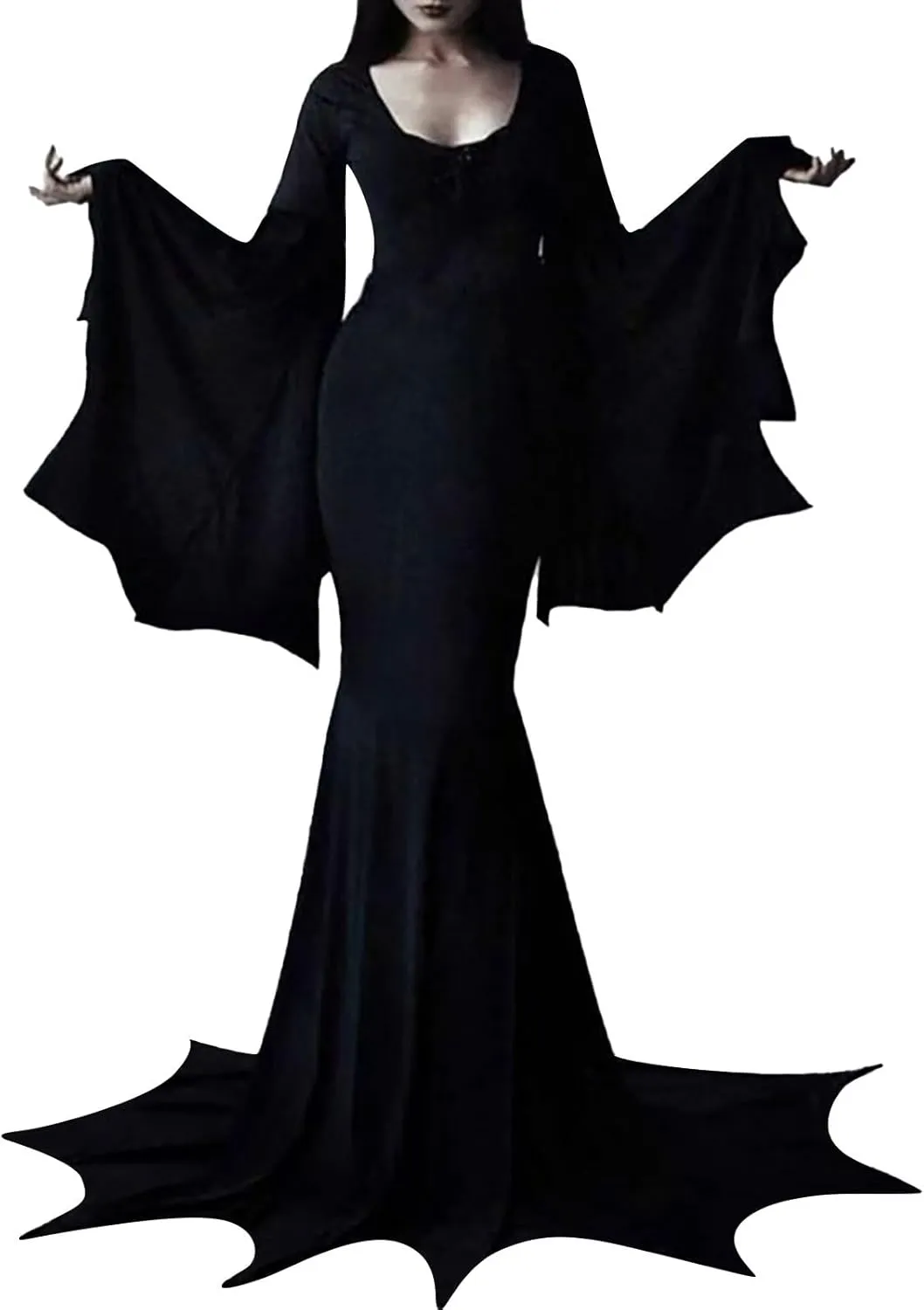 Halloween Sexy Dress for Women - Bat Wing Sleeves Vintage Gothic Goth Party Costume - Cosplay Animal Fancy Dress