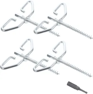 HANABASS 4pcs Ice Fishing Shanty Anchor Ground Screw in Tent Stakes Ice Anchors Ice Fishing Shelter Accessories Ice Anchor Tool for Outdoor Beach Camping Tent, 6.45 Inch