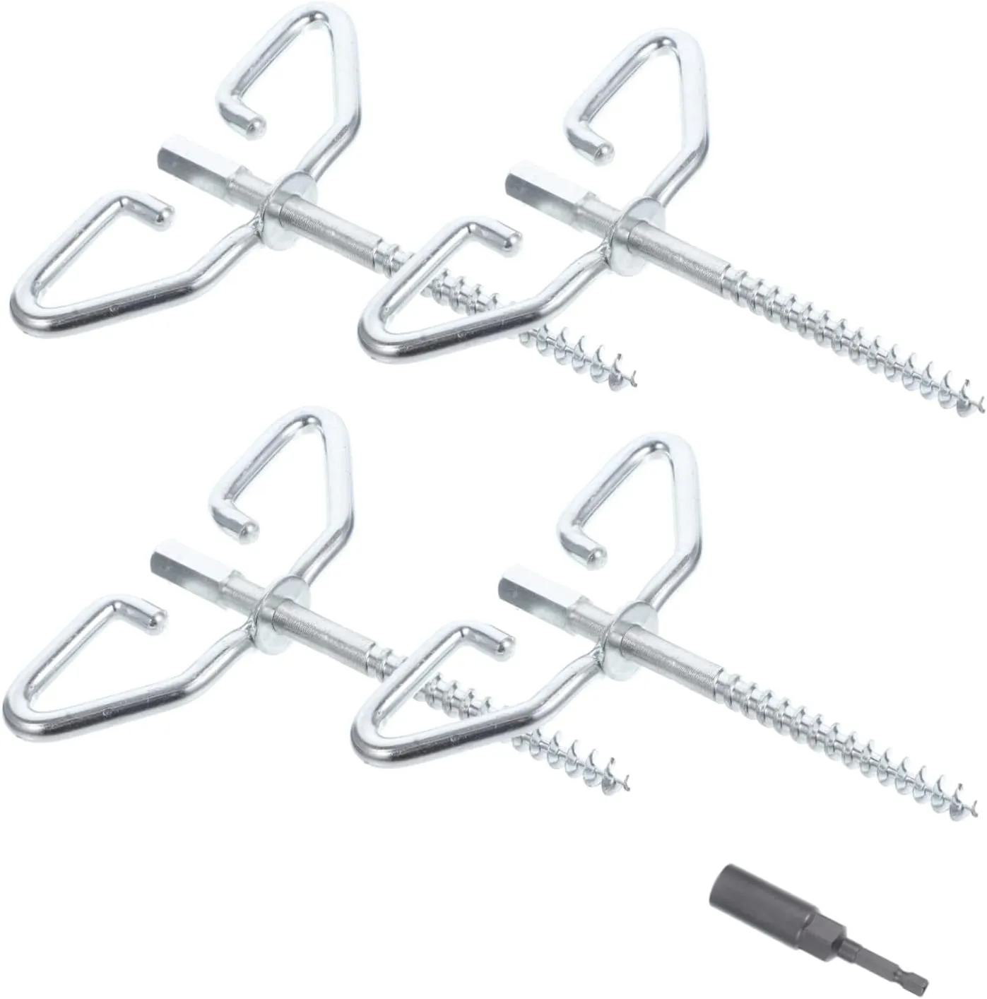 HANABASS 4pcs Ice Fishing Shanty Anchor Ground Screw in Tent Stakes Ice Anchors Ice Fishing Shelter Accessories Ice Anchor Tool for Outdoor Beach Camping Tent, 6.45 Inch