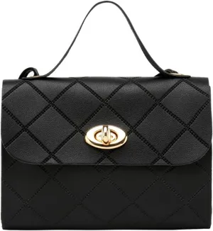 Handbags Diamond Pattern Women's Handbag Stylish Shoulder Bag Crossbody Purse for Everyday Use(Black)