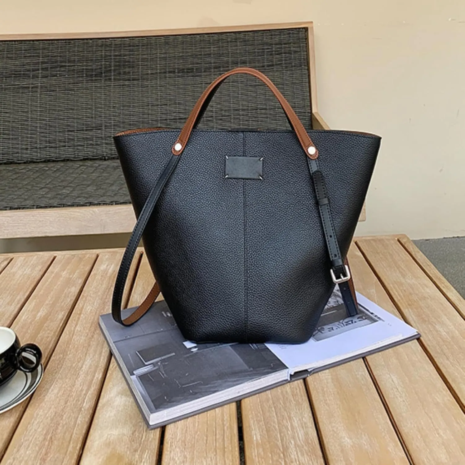 Handcrafted Dress-age handbag bucket bag Large Capacity Vegetable Basket Handbags All-Match Shoulder