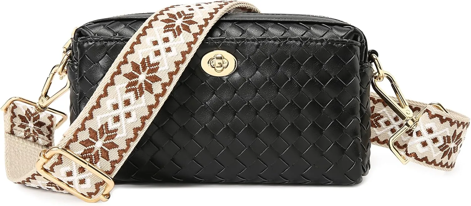 Handwoven Crossbody Bag for Women, Shoulder Purse with Adjustable Strap Lightweight Summer Festival Bag Gift
