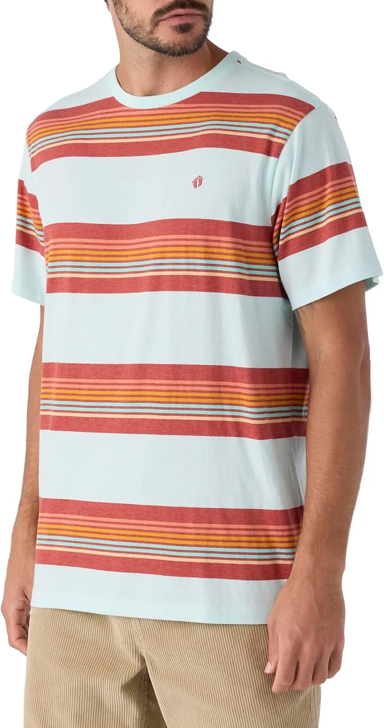 Hang Ten Mens Kel Stripe Knit T-Shirt - Casual Shirts for Men - Vintage Inspired Short Sleeve Knit Tee