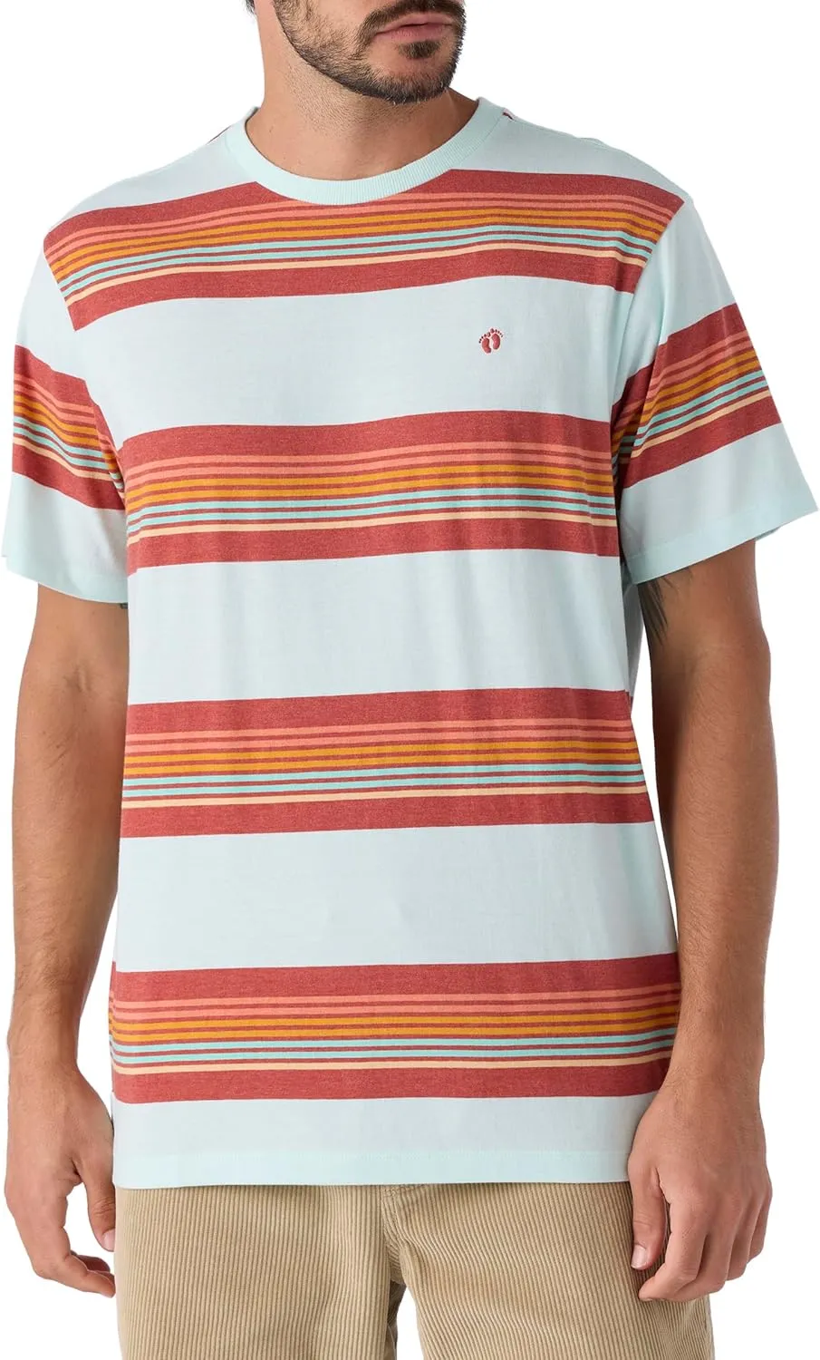 Hang Ten Mens Kel Stripe Knit T-Shirt - Casual Shirts for Men - Vintage Inspired Short Sleeve Knit Tee