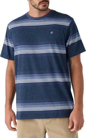 Hang Ten Mens Kel Stripe Knit T-Shirt - Casual Shirts for Men - Vintage Inspired Short Sleeve Knit Tee