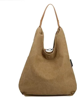 Hobo Handbags Canvas Shoulder Bags Simple Tote Bag Daily Purse for Travel Casual Multipurpose Bag