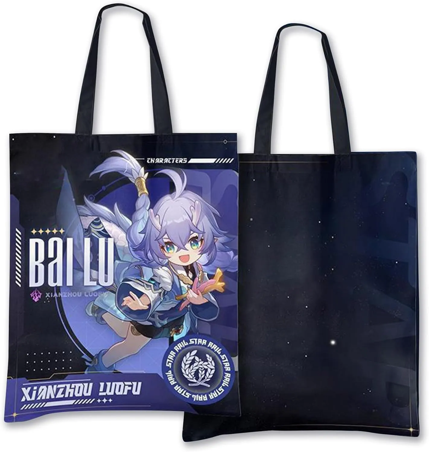 Honkai Star Rail Canvas Tote Bags Canvas Bags Black Use For Grocery Bags Shopping Bags Gift Bags