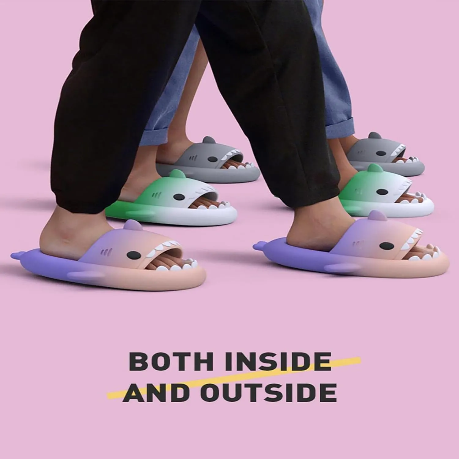 Hrtesus Shark Slides Shark Slippers Shark Sandals for Women and Men, Summer Beach Slippers Sandals Lightweight Non-Slip