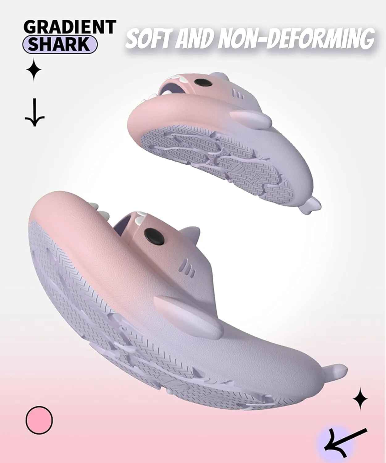 Hrtesus Shark Slides Shark Slippers Shark Sandals for Women and Men, Summer Beach Slippers Sandals Lightweight Non-Slip
