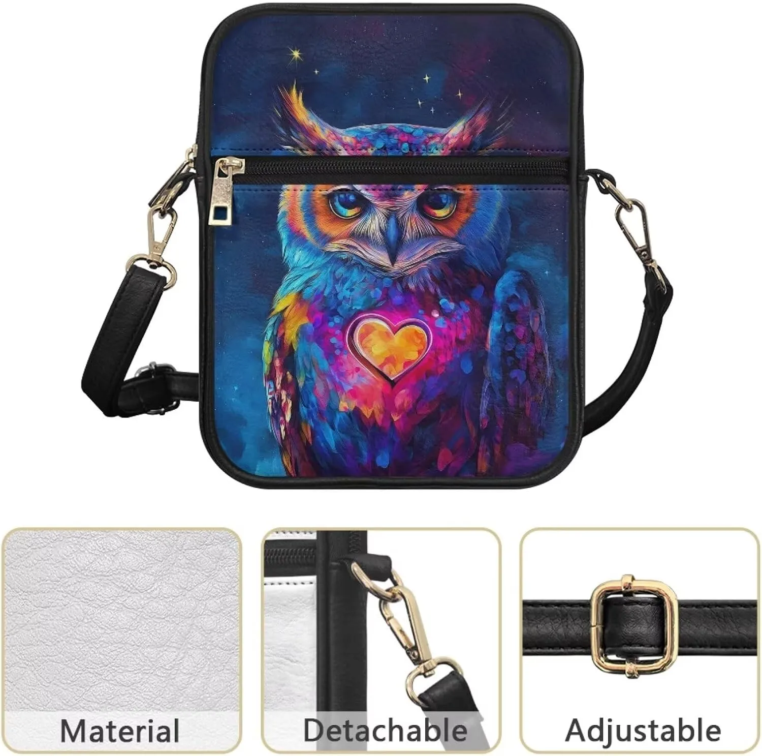 HUGS IDEA Messenger Bag for Women Crossbody Purse with Adjustable Strap Handbag