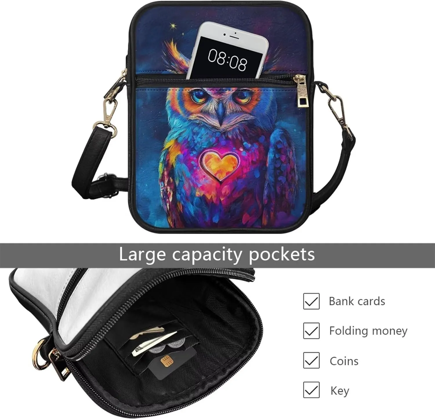 HUGS IDEA Messenger Bag for Women Crossbody Purse with Adjustable Strap Handbag