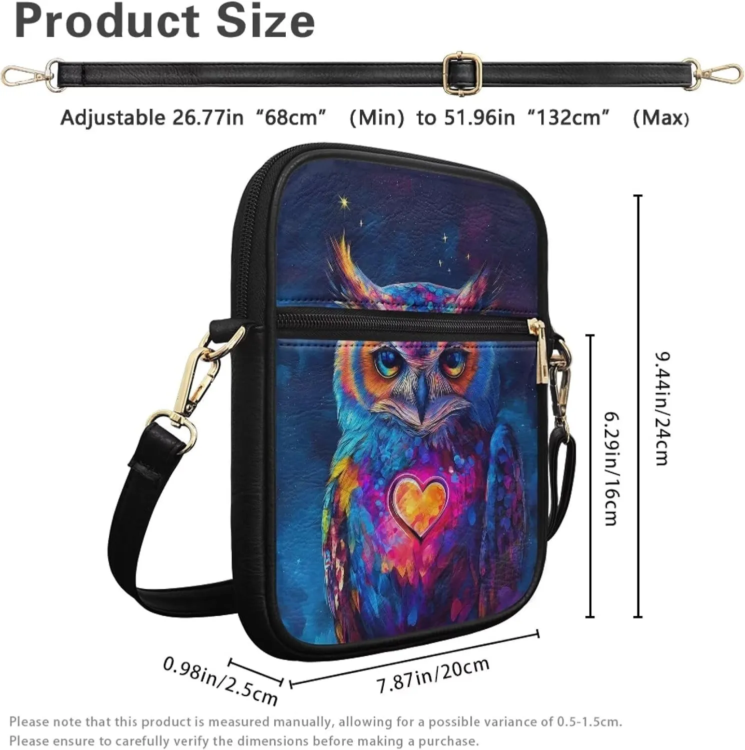 HUGS IDEA Messenger Bag for Women Crossbody Purse with Adjustable Strap Handbag