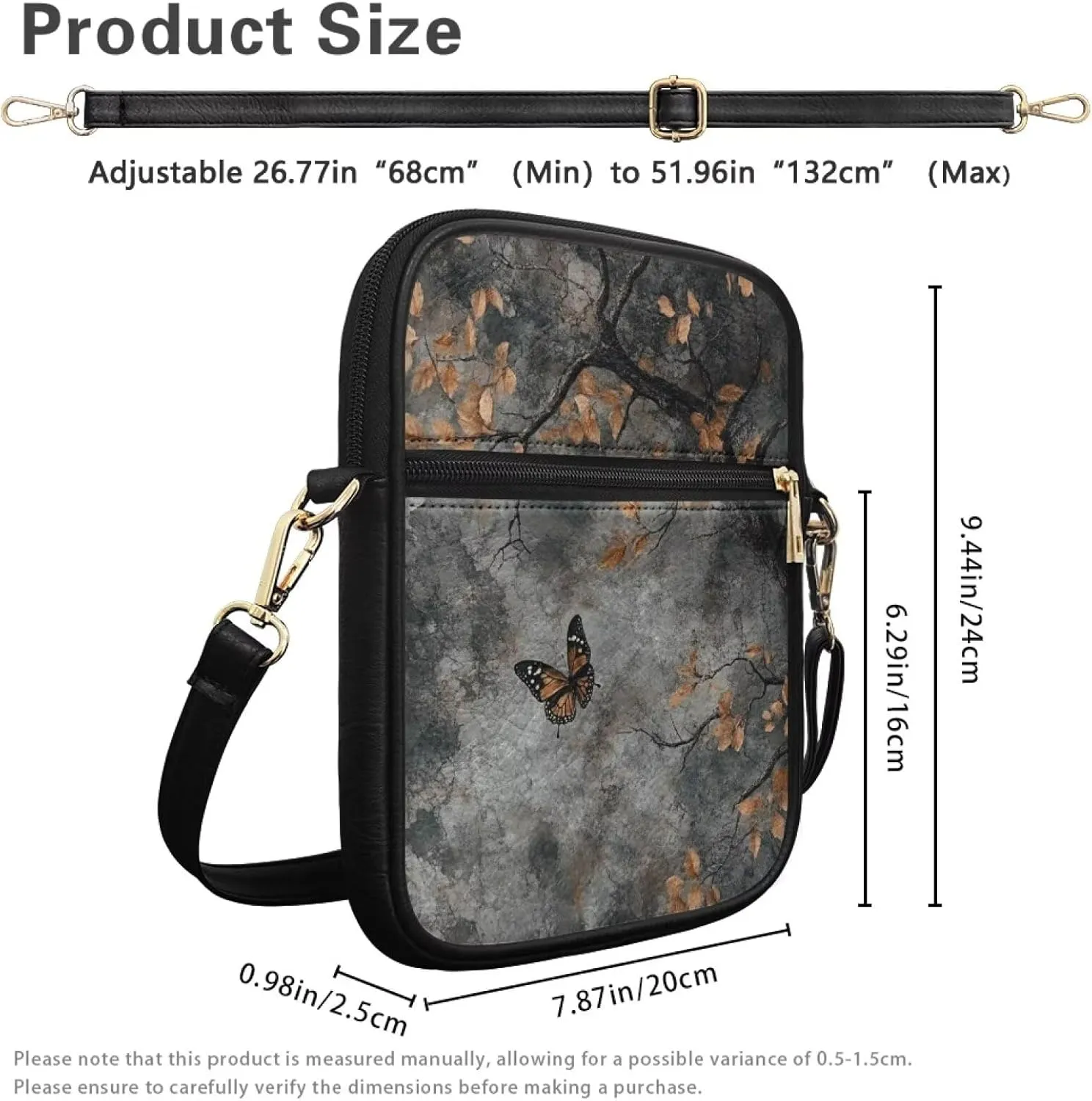 HUGS IDEA Small Messenger Bag for Women Crossbody Purse Mini Shoulder Bag for Lady
