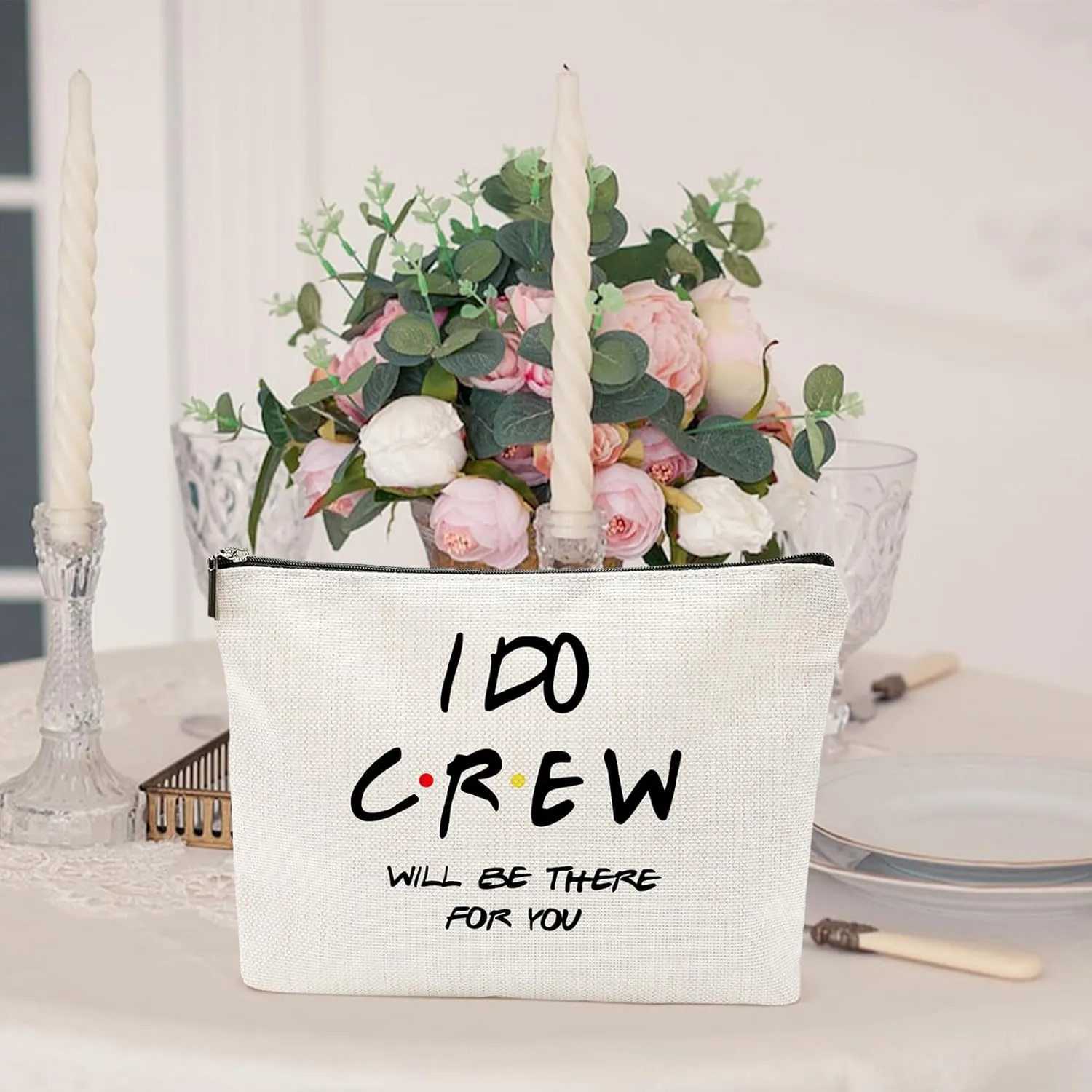 I Do Crew Bachelorette Party Wedding Gifts for Besties Friends Makeup Bag Purse Cosmetic Bag for Women