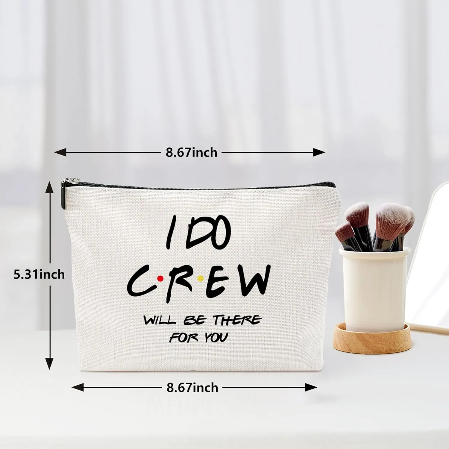 I Do Crew Bachelorette Party Wedding Gifts for Besties Friends Makeup Bag Purse Cosmetic Bag for Women