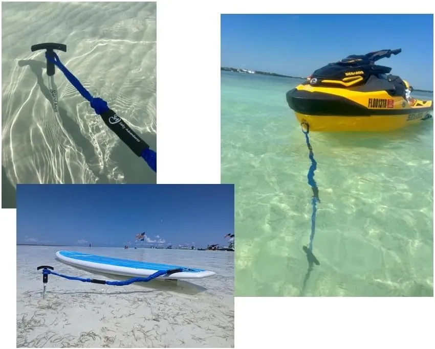 Island Anchor - Mini - 3/4" x 36" - 2 Piece Shallow Water anchor Pole - Spike Beach Anchor, Sand Anchor, Shallow Water Anchor for Small Boat, PWC, Jet Ski, and Kayak