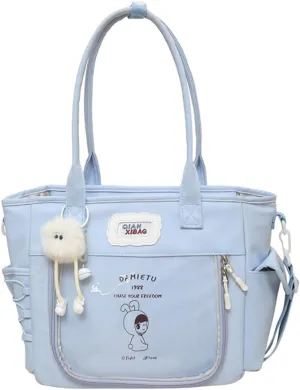 Ita Bag Kawaii Pin Display Bag with Plush Pendent Womens Crossbody Messenger Bag Girls Shoulder Tote Purse Y2K Handbag
