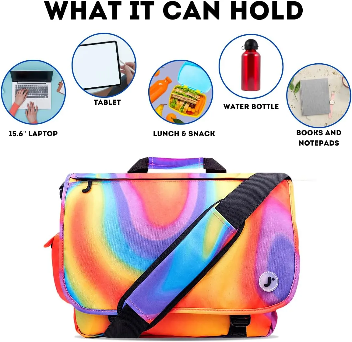 J World New York Thomas Laptop Messenger Bag for Women & Men. Kids Computer Bookbag