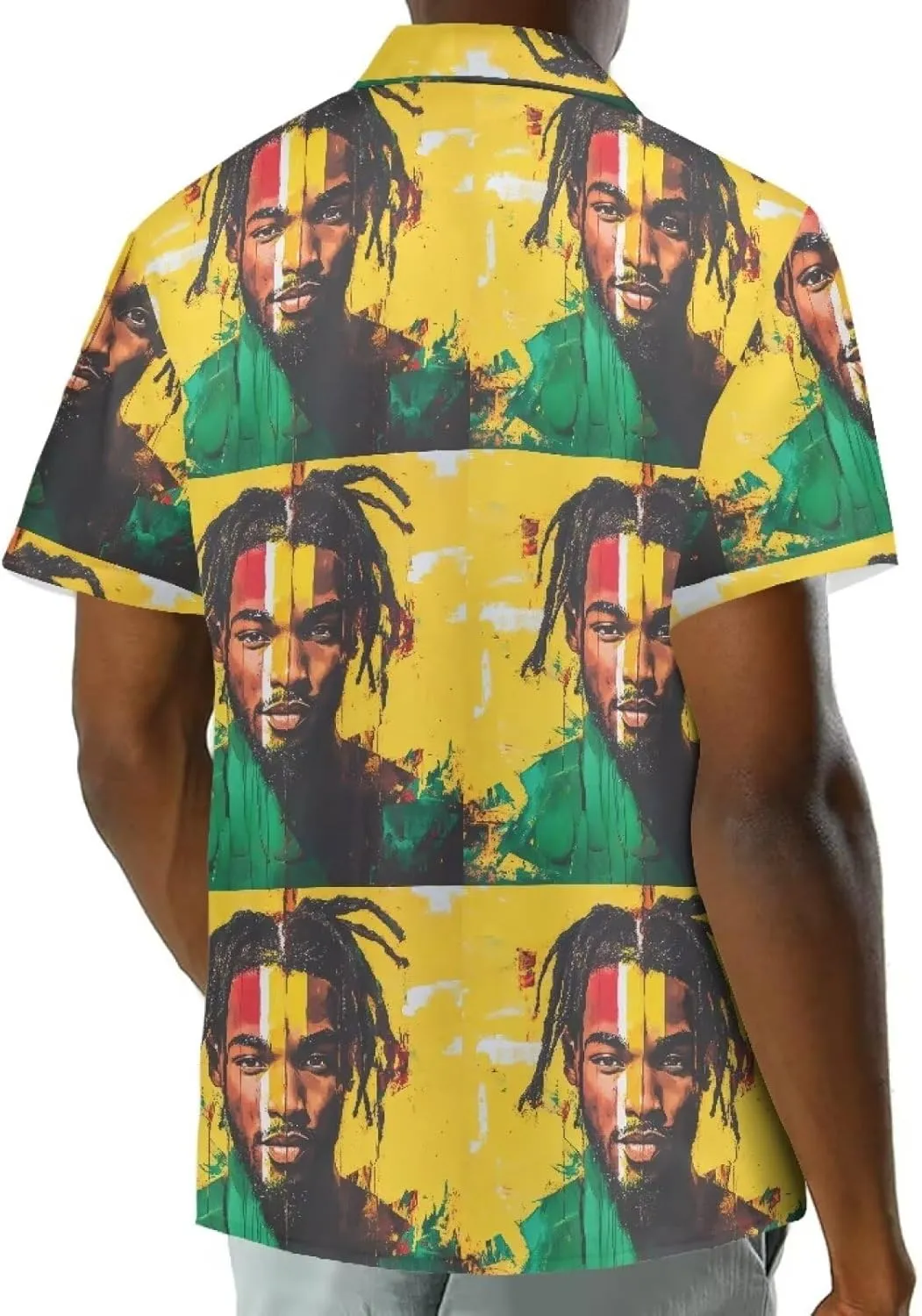 Jamaican 2 Piece Set Couple Outfits Women Jamaica Flag Short Sleeve Skinny Slim Dress Men's Shirt