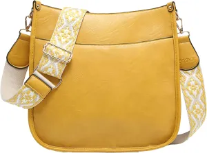 JEN & CO. Chloe - Vegan Leather Adjustable/Removable Guitar Strap - Women's Crossbody Handbag Purse