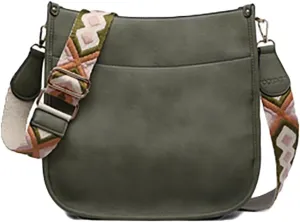 JEN & CO. Chloe - Vegan Leather Adjustable/Removable Guitar Strap - Women's Crossbody Handbag Purse
