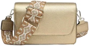 JEN & CO. Noah - Fold Over Closure Aztec Design Guitar Strap - Vegan Leather Crossbody Handbag Purse