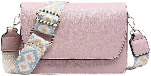 JEN & CO. Noah - Fold Over Closure Aztec Design Guitar Strap - Vegan Leather Crossbody Handbag Purse