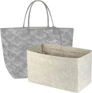 jiesinlov Felt Bag Organizer Insert for Handbags, Inner Bag Fit for Geya Large Tote (Gray-GM)