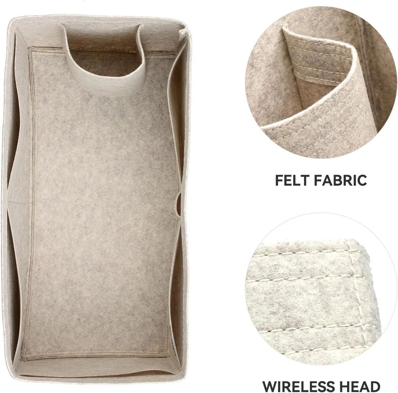 jiesinlov Felt Bag Organizer Insert for Handbags, Inner Bag Fit for Geya Large Tote (Gray-GM)