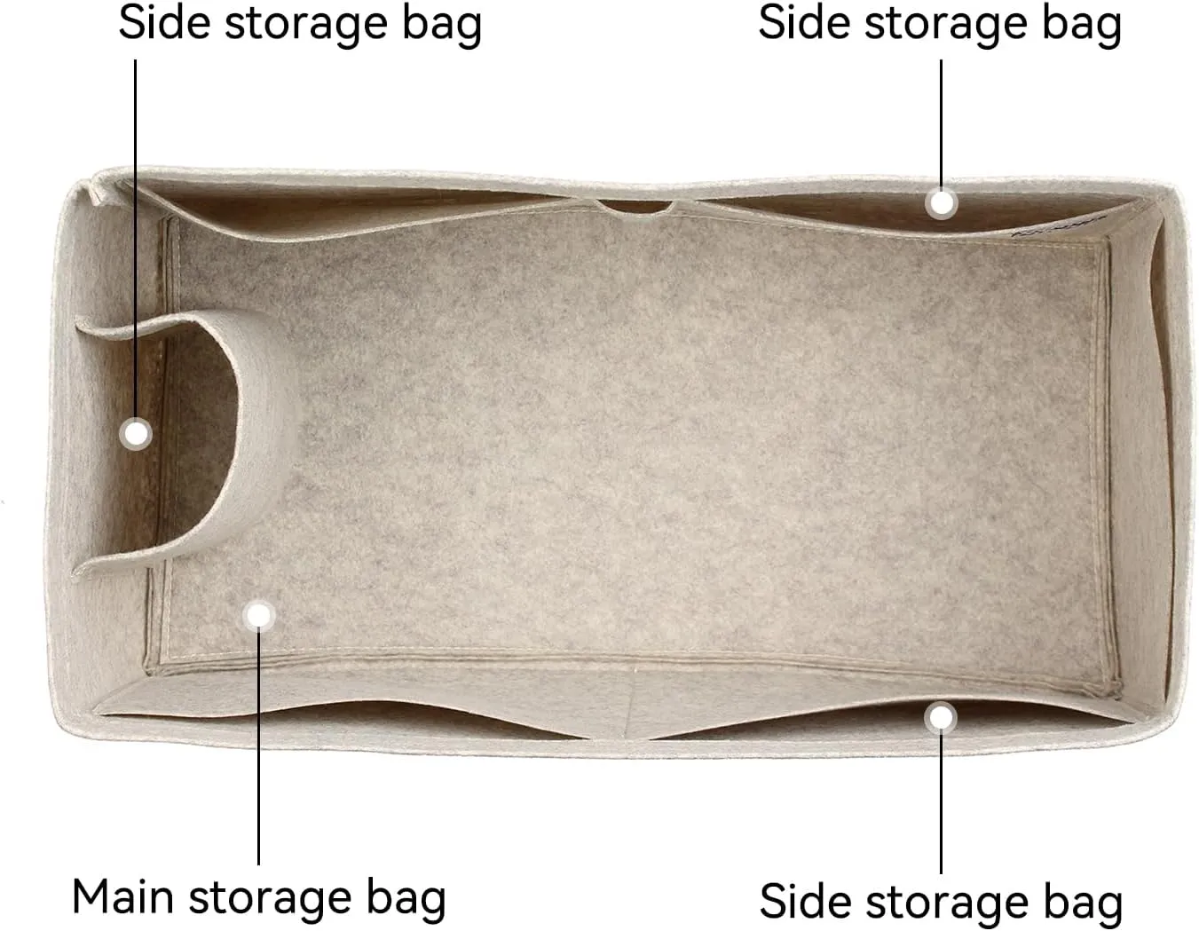 jiesinlov Felt Bag Organizer Insert for Handbags, Inner Bag Fit for Geya Large Tote (Gray-GM)
