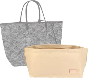 jiesinlov Felt Bag Organizer Insert for Handbags, Inner Bag Fit for Geya Small Tote (Beige)