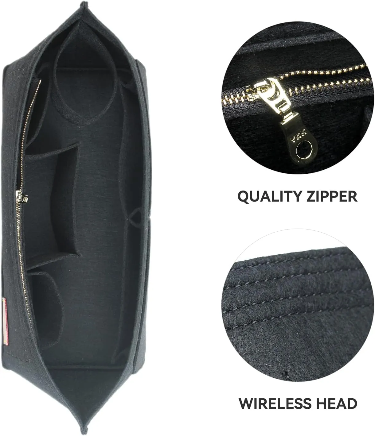 jiesinlov Felt Bag Organizer Insert for Handbags, Inner Bag Fit for Geya Small Tote (Black)