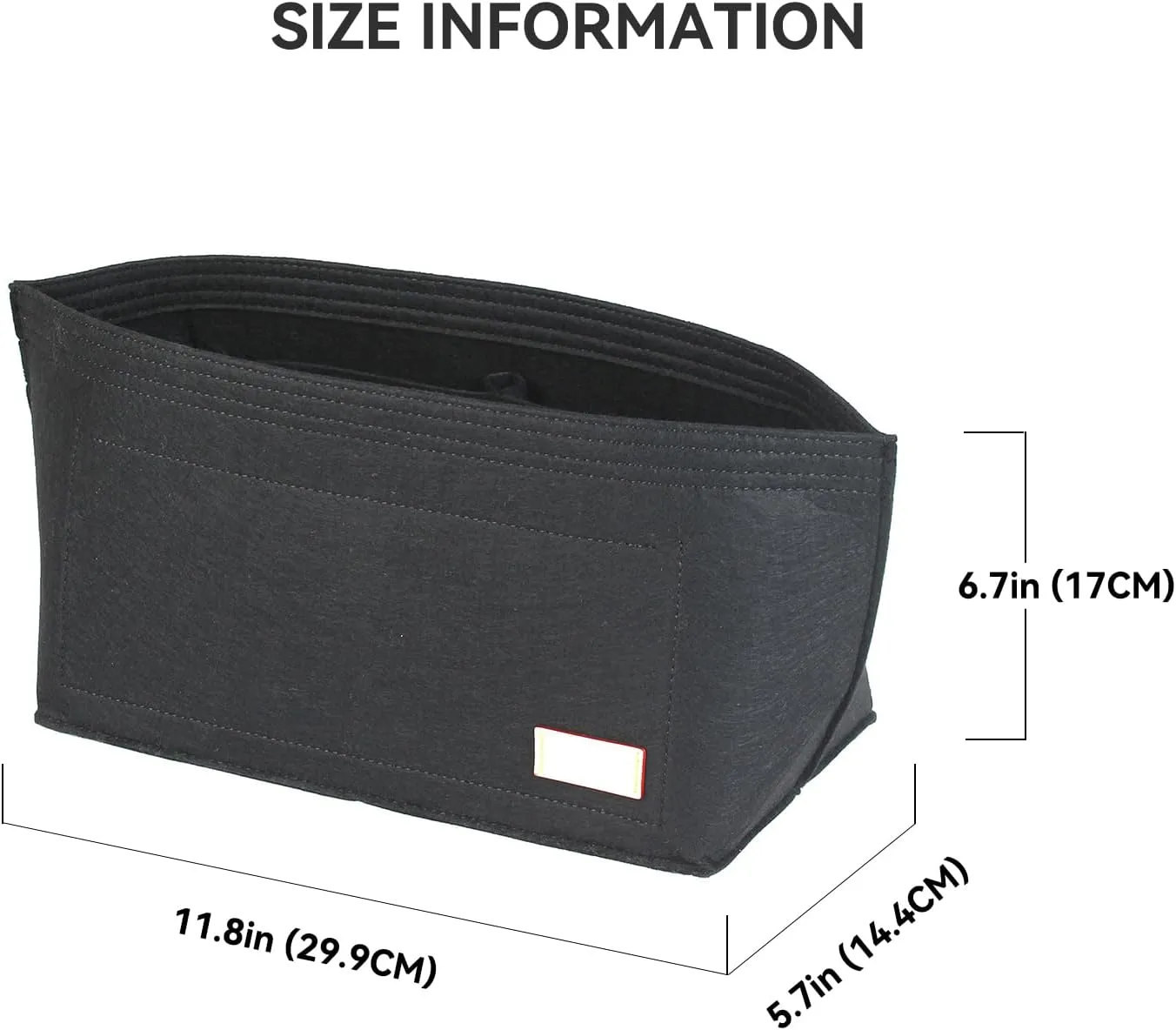 jiesinlov Felt Bag Organizer Insert for Handbags, Inner Bag Fit for Geya Small Tote (Black)