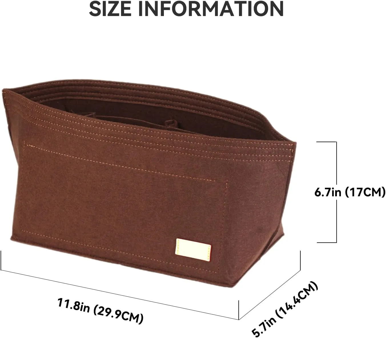 jiesinlov Felt Bag Organizer Insert for Handbags, Inner Bag Fit for Geya Small Tote (Coffee)