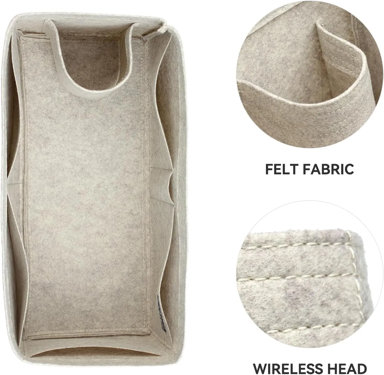 jiesinlov Felt Bag Organizer Insert for Handbags, Inner Bag Fit for Geya Small Tote (Gray-PM)