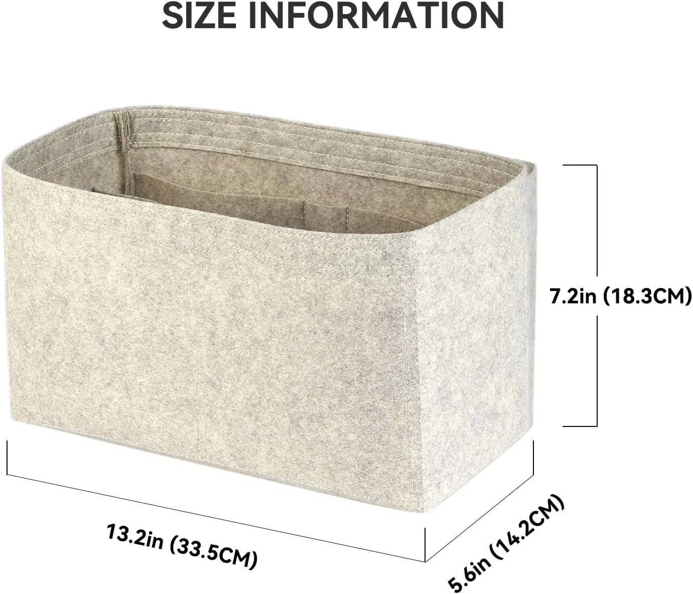 jiesinlov Felt Bag Organizer Insert for Handbags, Inner Bag Fit for Geya Small Tote (Gray-PM)