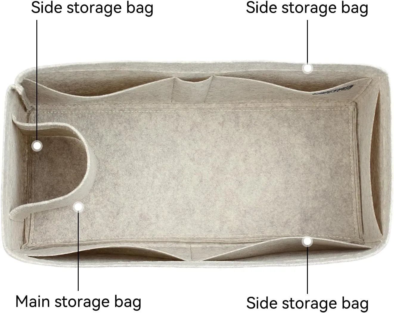 jiesinlov Felt Bag Organizer Insert for Handbags, Inner Bag Fit for Geya Small Tote (Gray-PM)