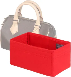 jiesinlov Purse Organizer Insert for Handbags,Felt Bag Organizers Compatible with Speedy 20(Red-20 SPD)