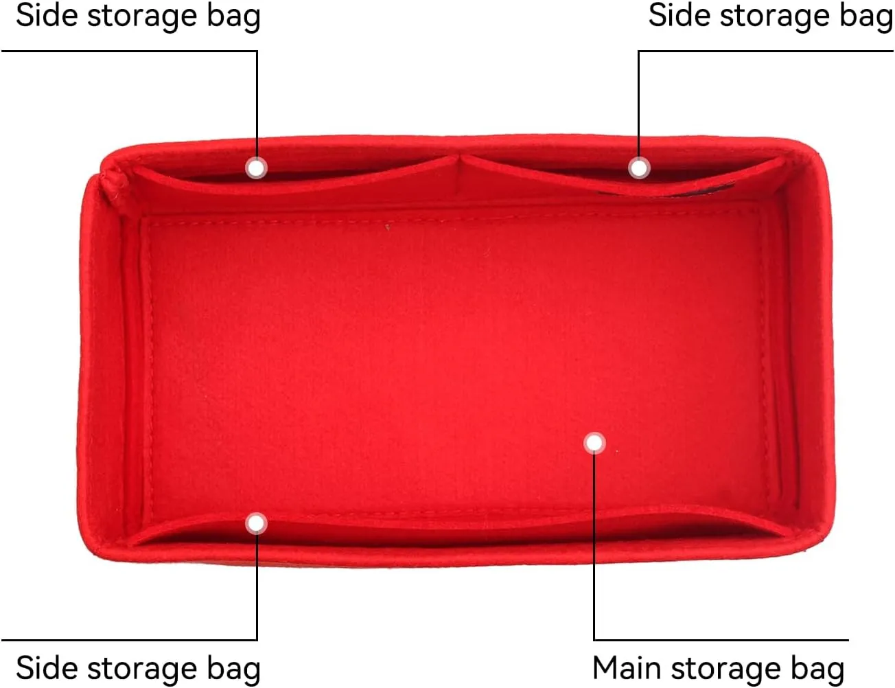jiesinlov Purse Organizer Insert for Handbags,Felt Bag Organizers Compatible with Speedy 20(Red-20 SPD)