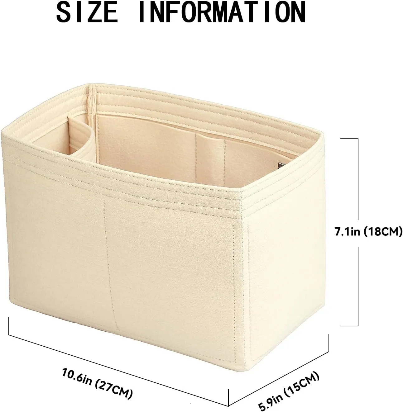 jiesinlov Purse Organizer Insert for Handbags,Felt Bag Organizers Compatible with Speedy 30(Beige-30 SPD)