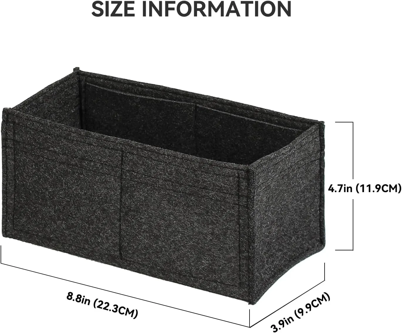 jiesinlov Purse Organizer Insert for Handbags,Felt Bag Organizers Fit Birkin 25 (Black-25)