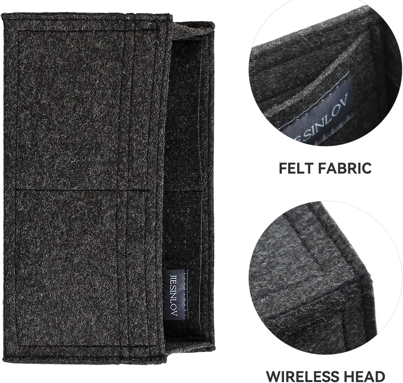 jiesinlov Purse Organizer Insert for Handbags,Felt Bag Organizers Fit Birkin 25 (Black-25)