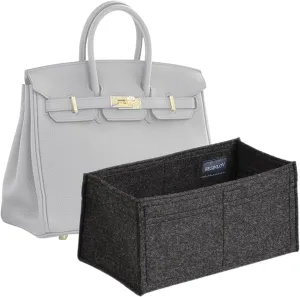 jiesinlov Purse Organizer Insert for Handbags,Felt Bag Organizers Fit Birkin 25 (Black-25)